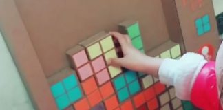 cardboard toy tetris