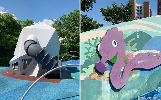 Tampines GreenEdge Playground: Meteorite Playspace & Wave Mural Wall