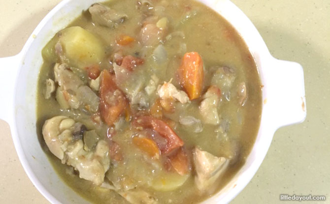 Home-cooked Recipe: One-pot Chicken Stew with Campbell’s Cream of Mushroom Soup: Pot in Grill