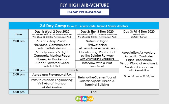 Little Day Out's Fly High Air-venture Camp Programme