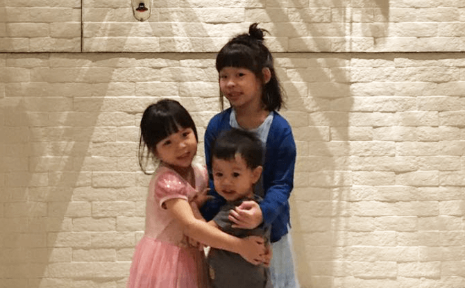 LDO Shop Author Jacqueline Zhang's son Reef with his cousins Renee and Sophie. 