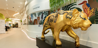 Golden Tiger Sculpture Unveiled At Choa Chu Kang Public Library