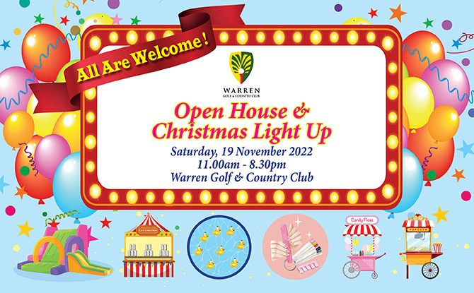 Warren Golf & Country Club Open House And Christmas Light Up 2022: Enjoy Games, Water Obstacle Course, Food & More