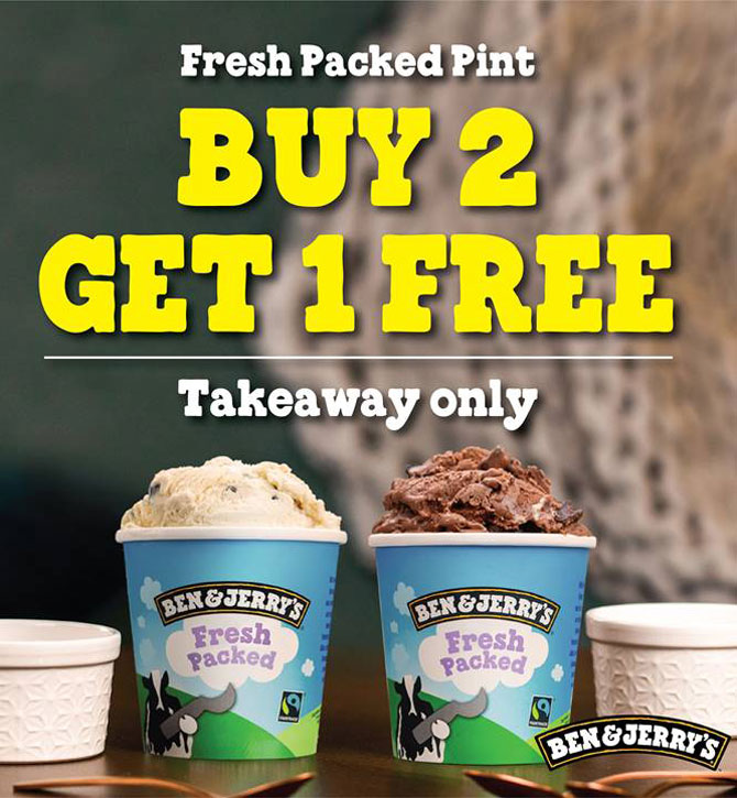 Ben & Jerry's VivoCity Has Buy 2 Get 1 Free