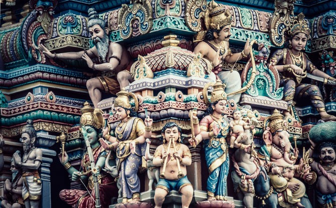 Ornaments of a Hindu temple in Singapore