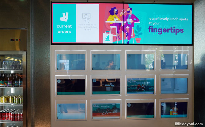 Digital cubbyholes at Deliveroo Food Market