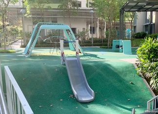 Forfar Heights Playground: Netted Play Spot In The Corner Forfar Heights Playground: Netted Play Spot In The Corner