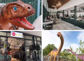 Changi Jurassic Mile And Changi Airport Connector: Dinosaur Walk, Cafe & Bike Rentals