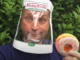 Man Turns Krispy Kreme Box Into A Face Shield