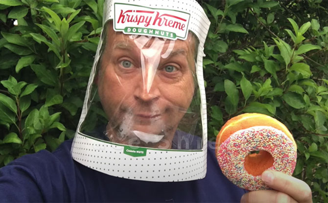 Man Turns Krispy Kreme Box Into A Face Shield