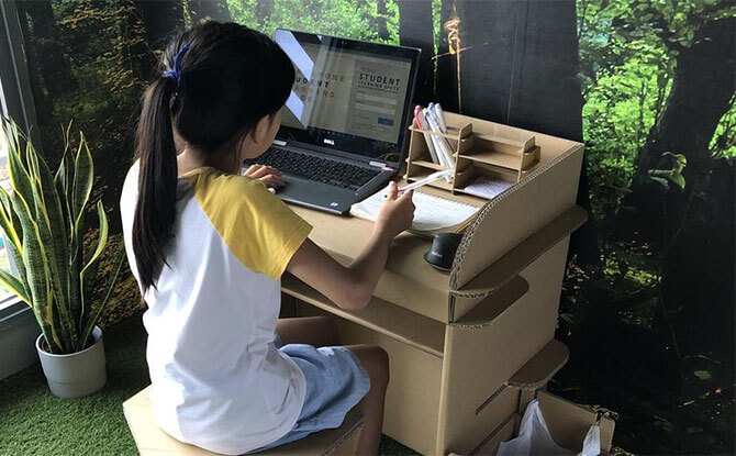 Need Extra WFH Space? Check Out This Cardboard Desk From Paper Carpenter Cardboard Desk From Paper Carpenter