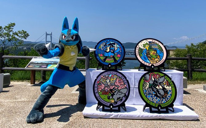 01-pokemon-lid Four New Pokemon Manhole Covers Unveiled In Okayama Prefecture