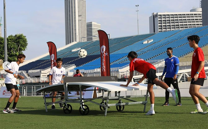 Play Teqball, A Cross Of Football & Table Tennis, At Selected ActiveSG Sport Centres