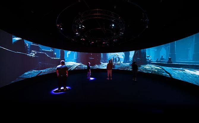 Virtual Realms: Videogames Transformed At ArtScience Museum – Crossing Between Physical & Virtual Worlds 5 Book of Sand 2021 in NARRATIVE (Photo credit to Marina Bay Sands)