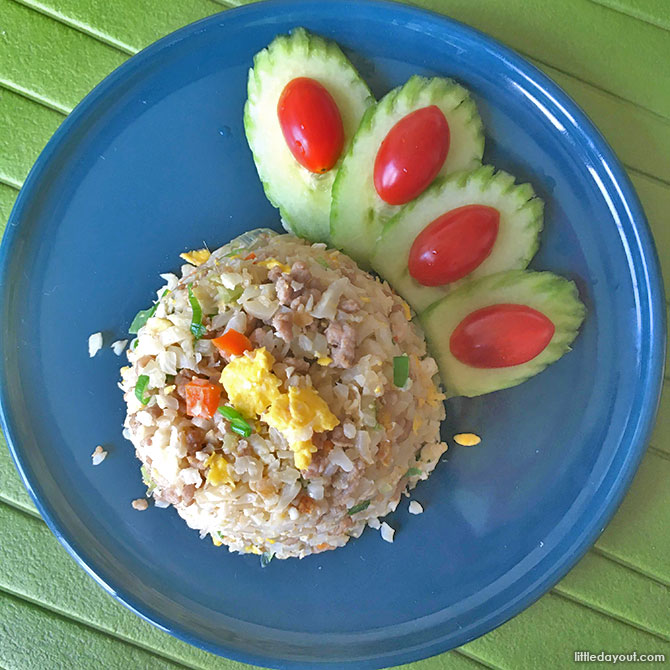 Cauliflower Fried Rice Served