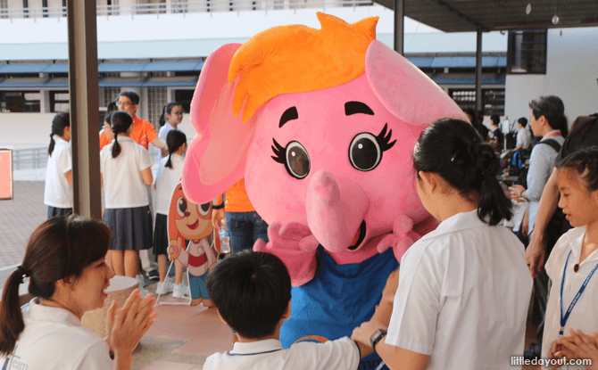 Students from MGS and Rainbow Centre interacted with each other during the launch of the Sharity website