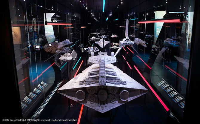 A model of the Imperial fleet: Star Destroyer Star Wars Identities: The Exhibition 