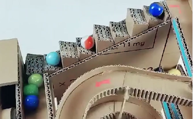 cardboard toy marbles