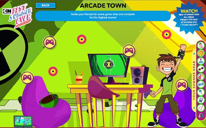 Games in Arcade Town with Ben 10