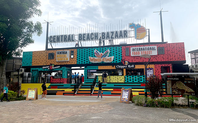 Central Beach Bazaar: Food, Sentosa SkyJet & Musical Fountain Shows