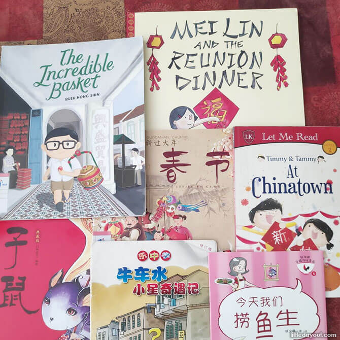 Reading books on Chinese New Year