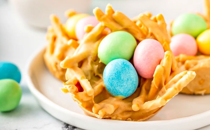 Easter Egg Peanut Butter Haystacks