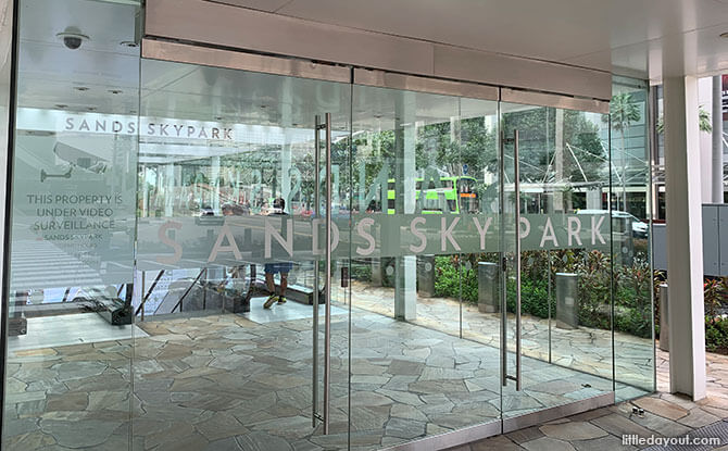 Entrance To Marina Bay Sands SkyPark Observation Deck