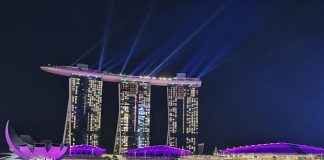 Singapore Landmarks Light Up Purple & Yellow In Solidarity With The Dementia Community