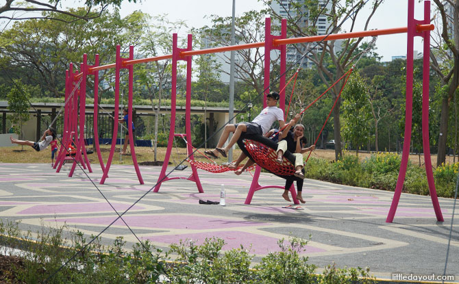 Raintree Cove: Red Swings And Mini-Obstacle Course At East Coast Park