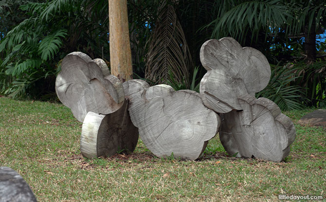 clouds Wooden Sculptures In Pasir Ris Park