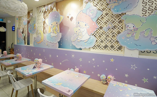 Little Twin Stars x Kumoya - Orchid Starry Dreamz Pop-Up Cafe interior