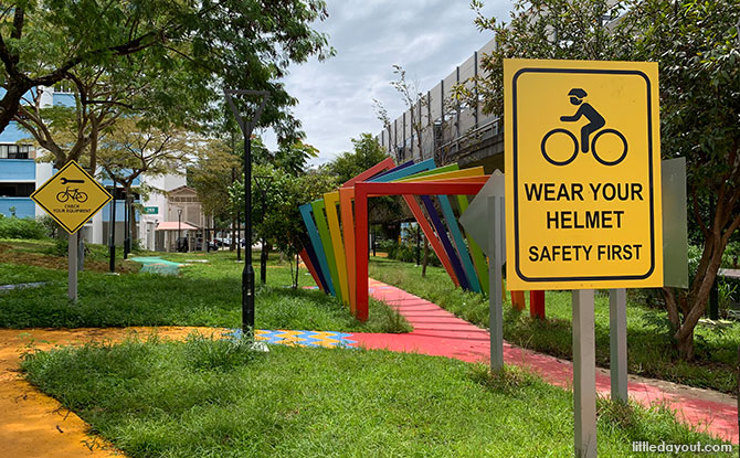 Bike Maze - Zones at the Enhanced Tampines Linear Park Connector under the MRT Viaduct