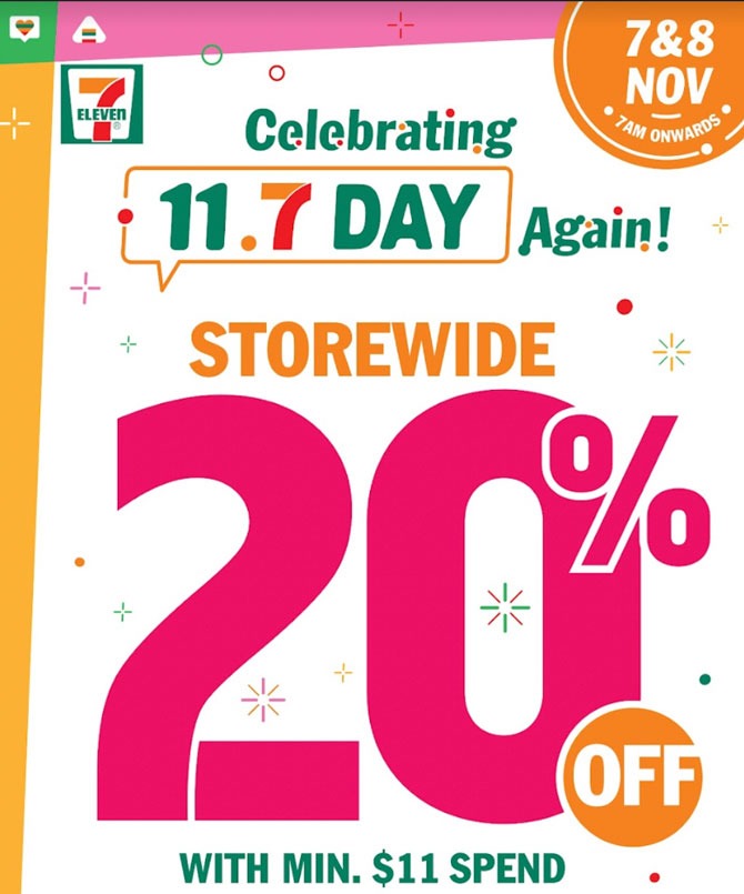 7-Eleven 20% off with a minimum spend of $11