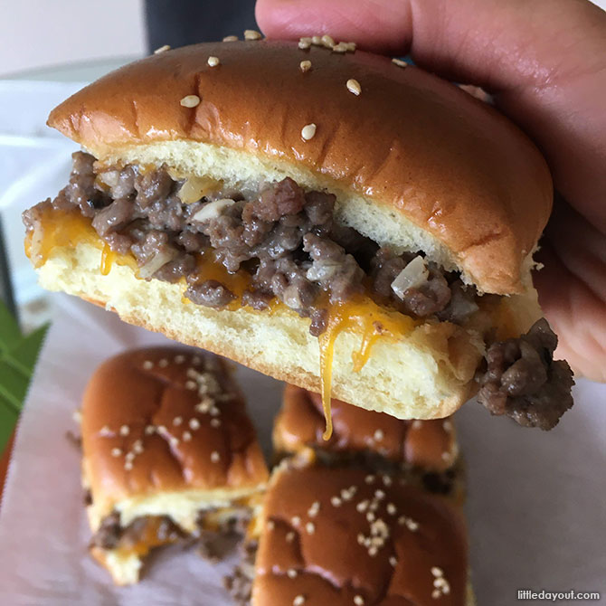 Beef Cheeseburger Sliders Close-up