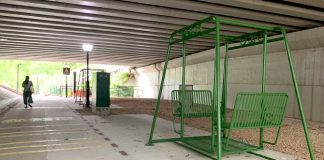 Swings Hidden Under the Bridge along the Park Connector 