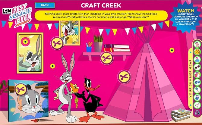 Cartoon Network's Best Summer Ever: Fun With 150 Home-Based Activities & Prizes To Be Won 1 Play in Craft Creek with Looney Tunes