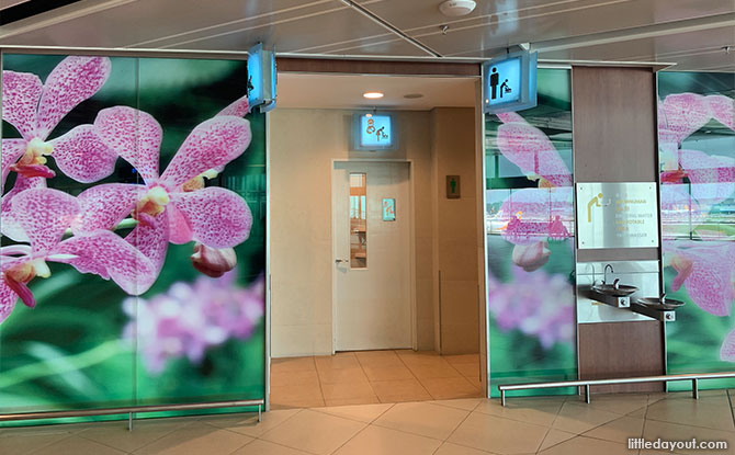 Baby changing room and toilets