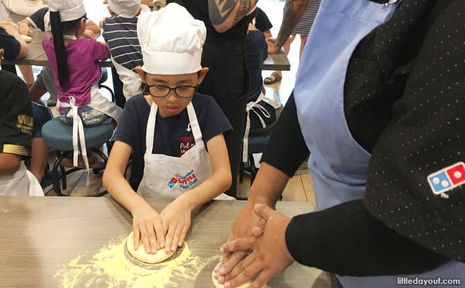 They were taught how to press the dough flat using a special method, with the thumbs and first fingers interlocked while pushing down.