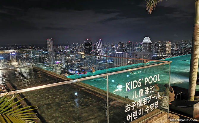 Three Sections of the Infinity Pool, with a heated outdoor jacuzzi and kids’ pool