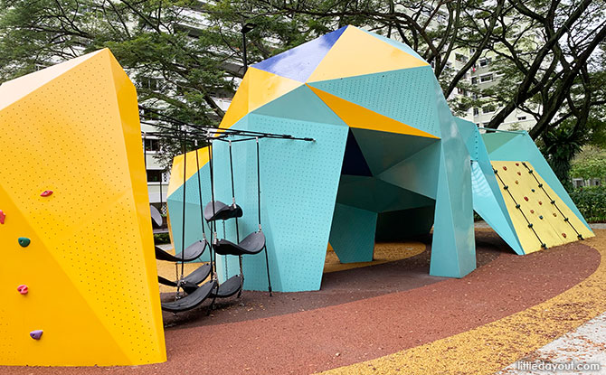 Origami Playground At Jurong West Park: Folded Rock Sculpture