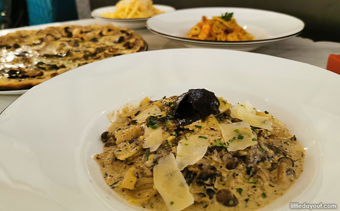 Truffle & Mushrooms Farfelle in Truffle Cream Sauce