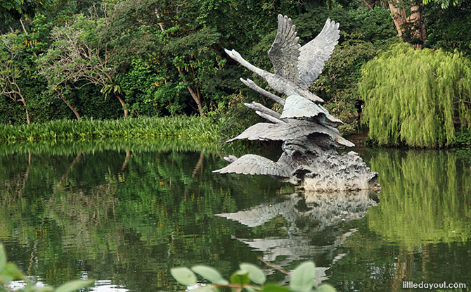 Singapore Botanic Gardens Sculptures - Flight of Swans