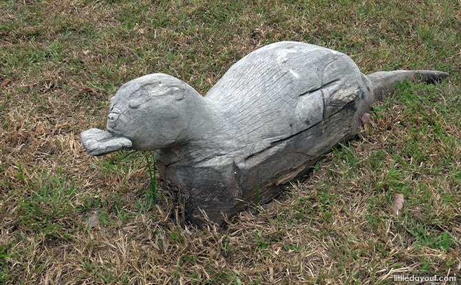 Wooden Sculptures At Pasir Ris Park: Otters, Clouds & A Giant Tooth