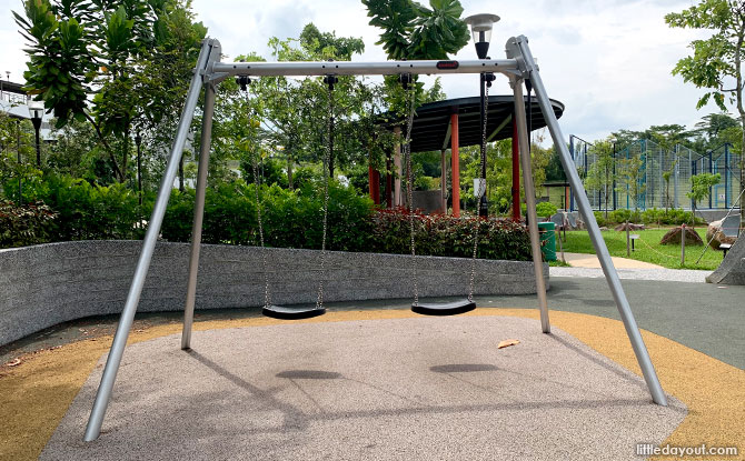 Swings at the Senja Woods playground