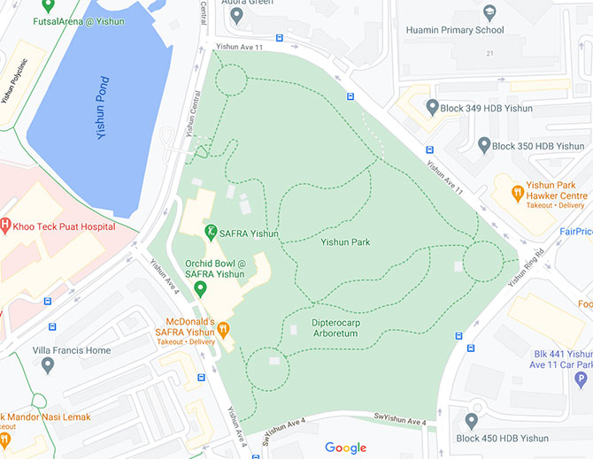 Yishun Park map