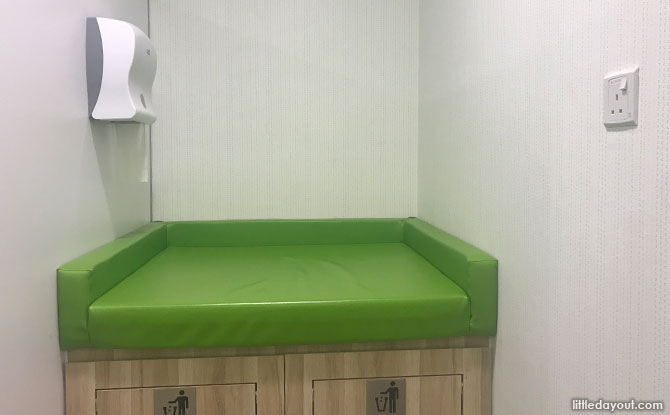 Diaper changing area, Tampines 1 Nursing Room