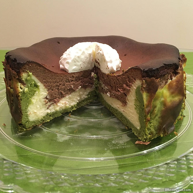 Triple-layered Burnt Cheesecake Sliced