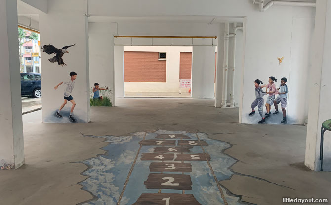 Mural of Childhood Games at Tampines