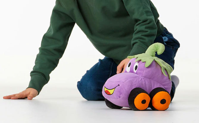 SAGOSKATT Soft toy, eggplant car