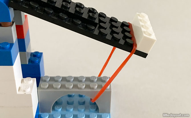 LEGO Catapult with Elastic Band
